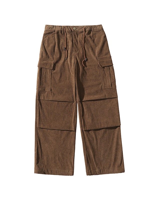 Herren-Cargohose aus Cord mit großen Taschen und Kordelzug-4