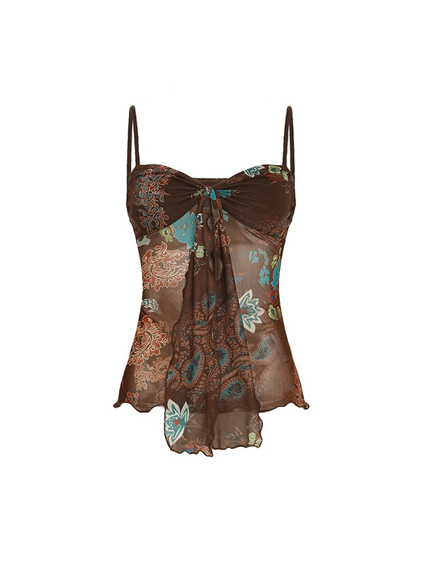 Camisole-Top aus Mesh mit V-Ausschnitt-4