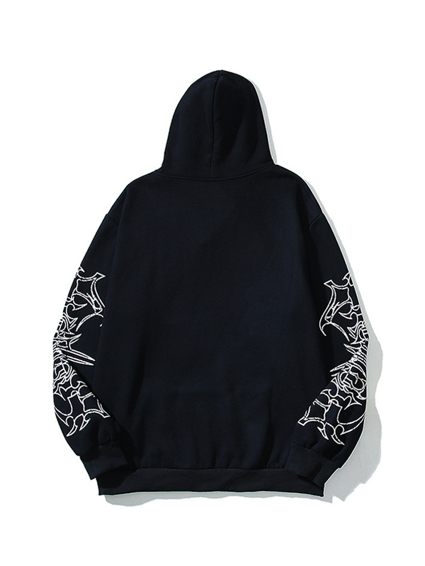 Übergroßer Kapuzenpullover mit Street-Portrait-Print für Herren-1
